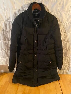 Tommy Hilfiger Black Quilted Long Puffer Jacket